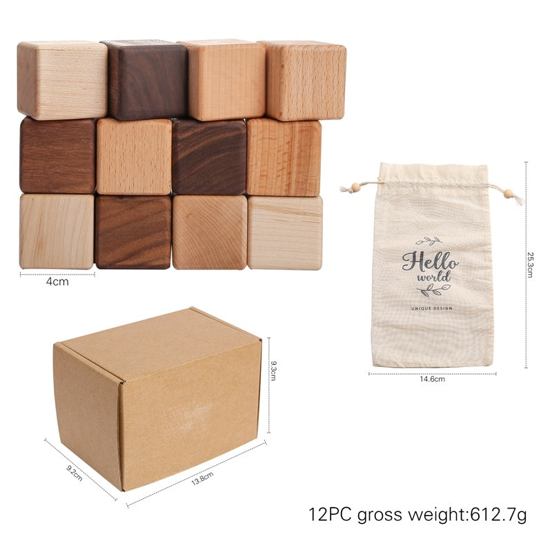 Wooden Cube Blocks for Creative Play
