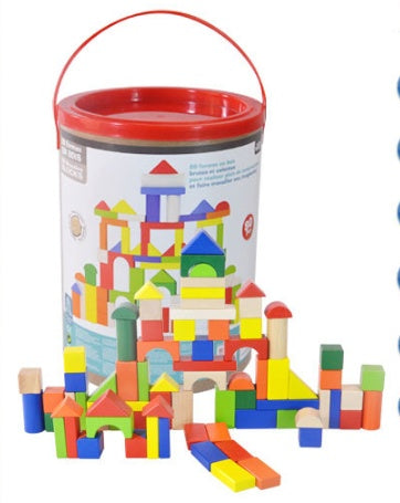 80 Piece Wooden Building Blocks