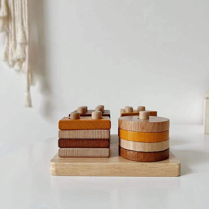 Wooden Matching Blocks Game