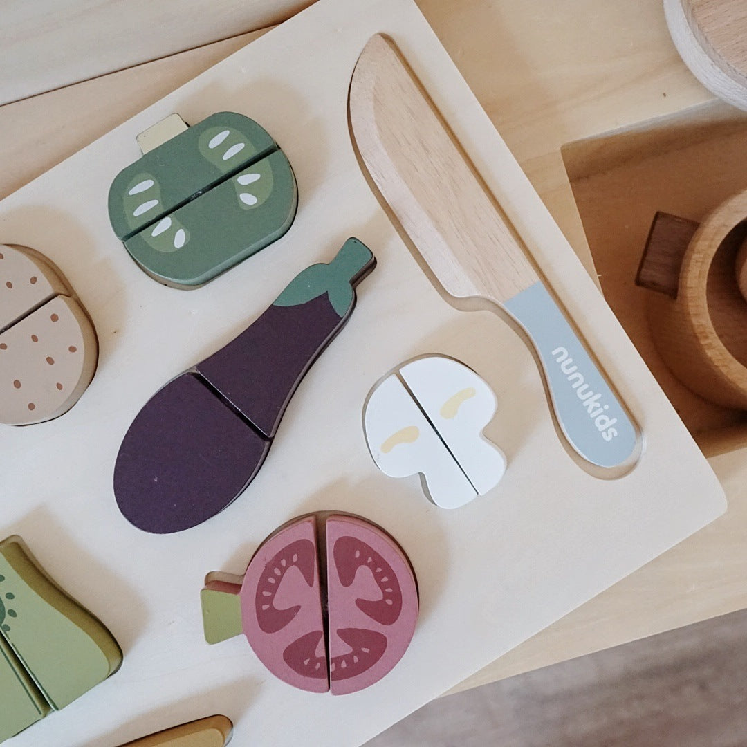 Wooden Vegetables Cut And Play Puzzle