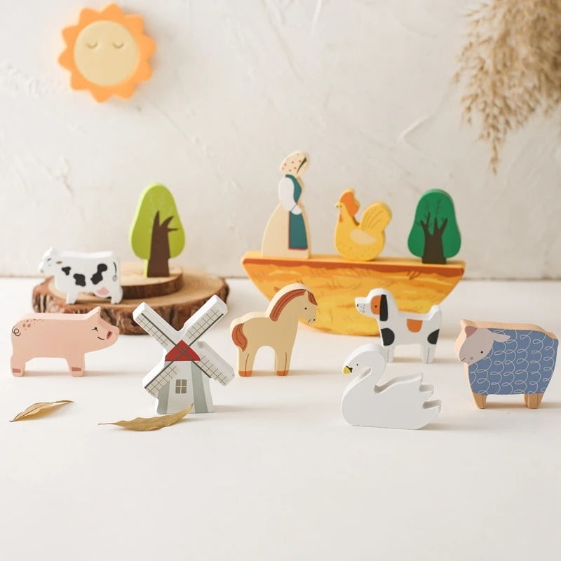 Farm Fun Wooden Stacking Animals