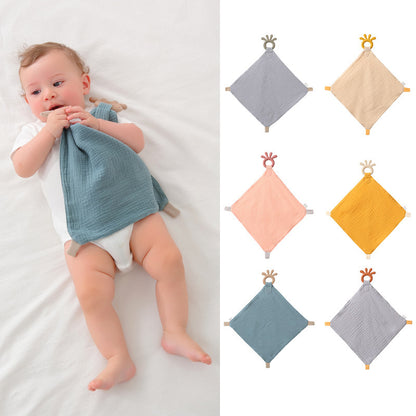 Cotton Security Blanket with Silicone Teether