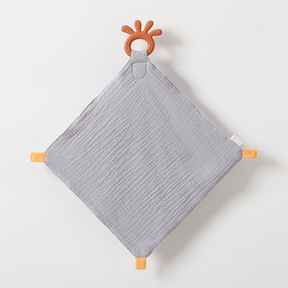 Cotton Security Blanket with Silicone Teether