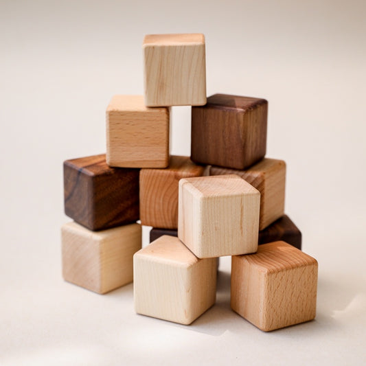 Wooden Cube Blocks for Creative Play