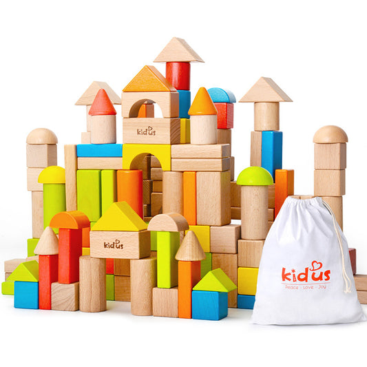 80 Piece Wooden Building Blocks