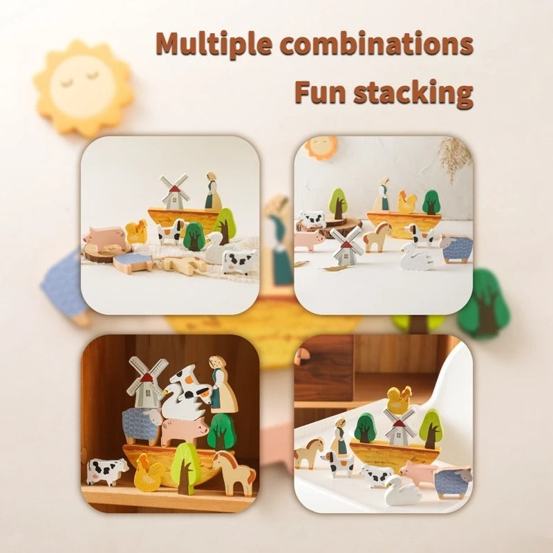 Farm Fun Wooden Stacking Animals