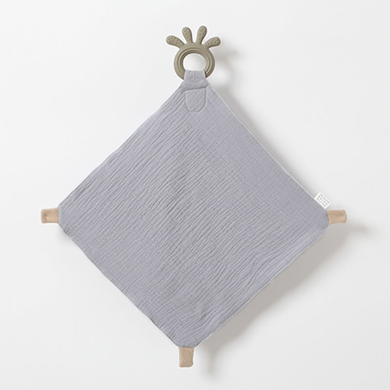 Cotton Security Blanket with Silicone Teether