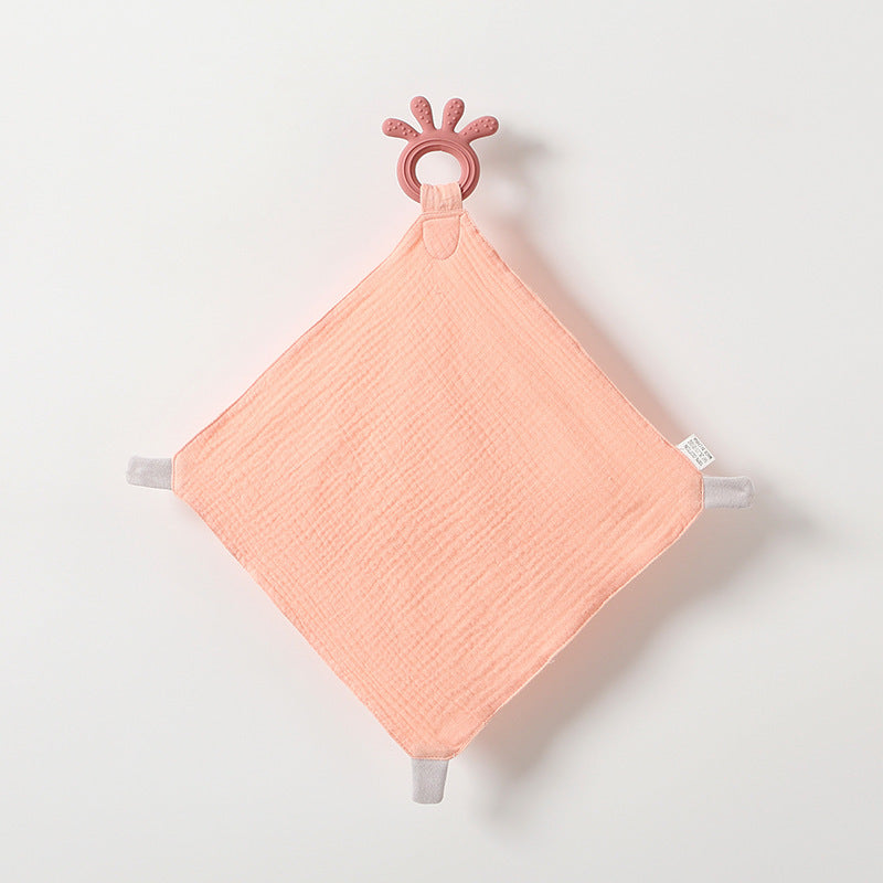 Cotton Security Blanket with Silicone Teether