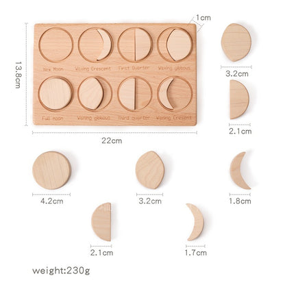 Montessori Wooden Lunar Phase Chart Puzzle